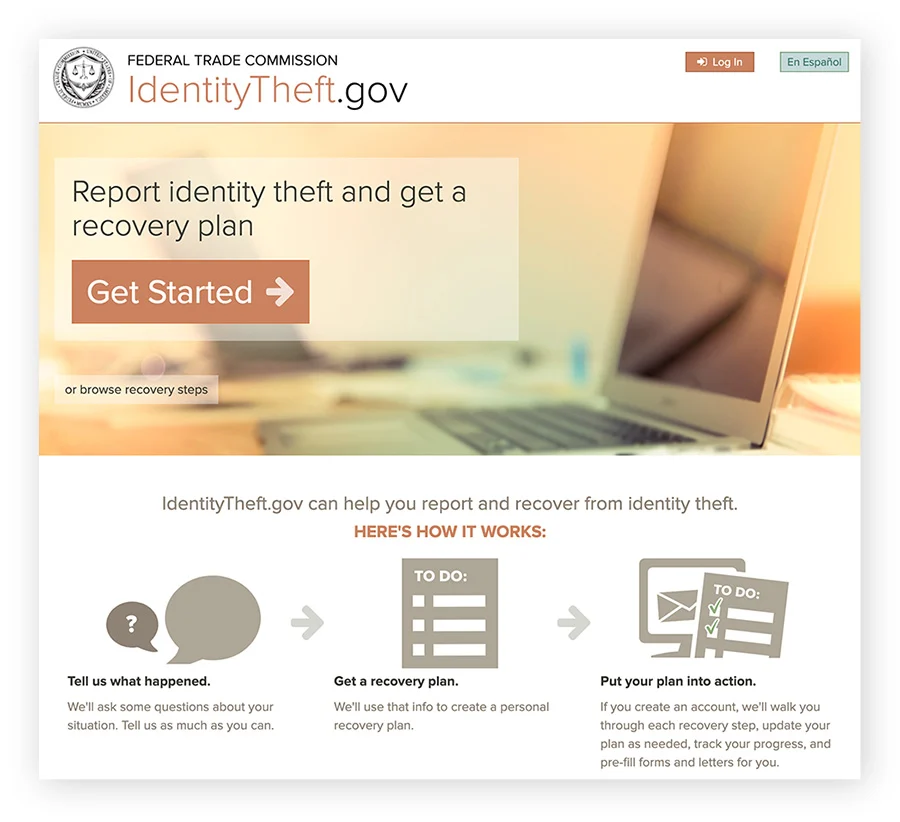 如果您的社会安全号码被盗，请立即在identitytheft.gov上报告。